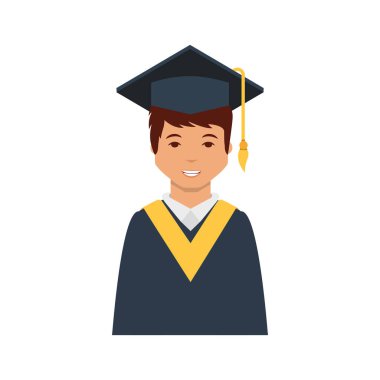 Öğrenci mezuniyet üniforma ile