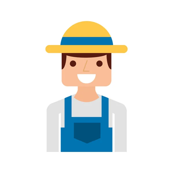 Farmer character isolated icon — Stock Vector