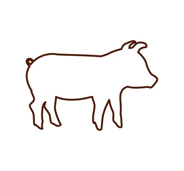 Hewan ternak babi ikon terisolasi - Stok Vektor
