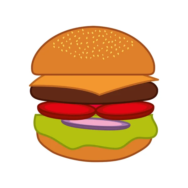 Hamburguesa comida rápida icono — Vector de stock