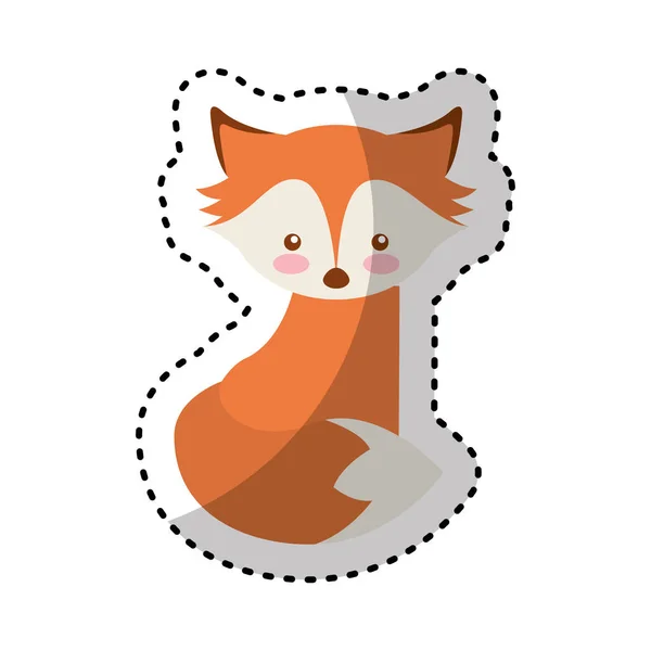 可爱的狐狸字符图标 — 图库矢量图片
