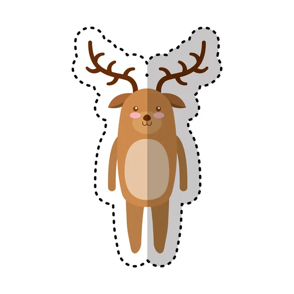 Icône de personnage de renne mignon — Image vectorielle