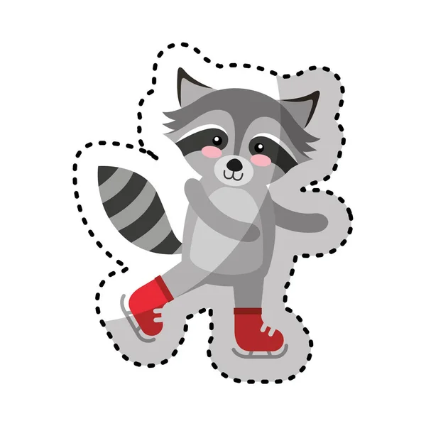 Cute raccoon character icon — Stock Vector