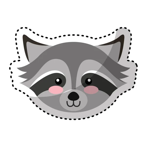 Lindo icono de carácter mapache — Vector de stock