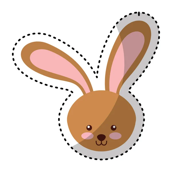 Lindo conejo carácter icono — Vector de stock