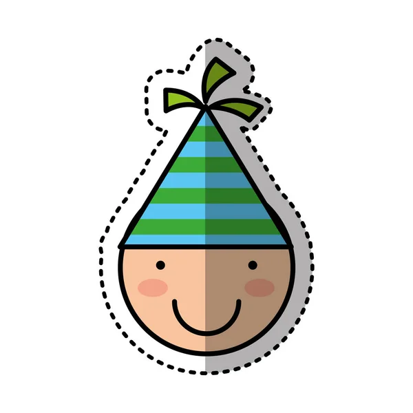 Charakter chłopiec cute z party hat — Wektor stockowy