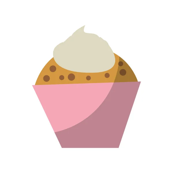 Delicioso ícone de cupcake doce — Vetor de Stock