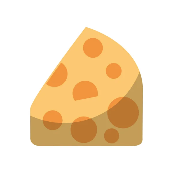 Pedazo de queso icono aislado — Vector de stock