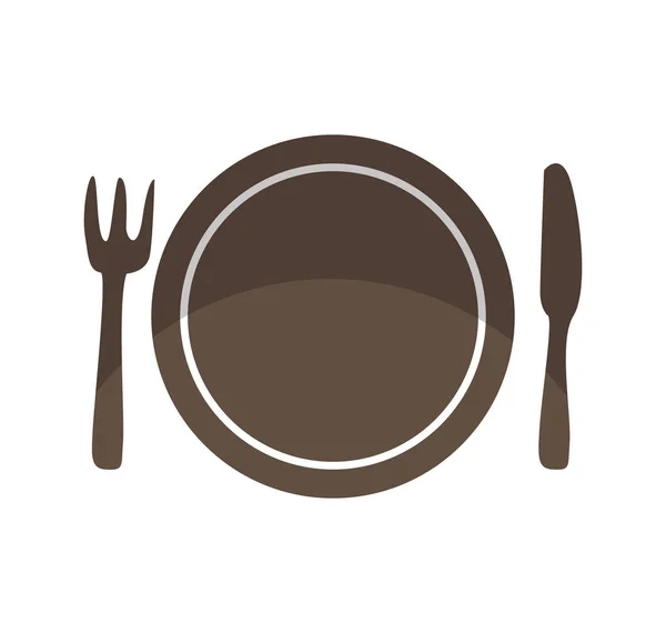 Kuchnia ikona na białym tle naczynia i sztućce — Wektor stockowy