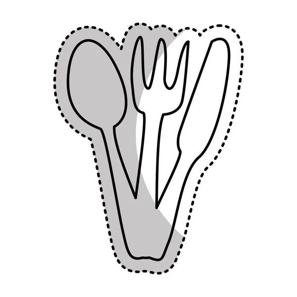 Kitchen cutlery isolated icon — Stock Vector