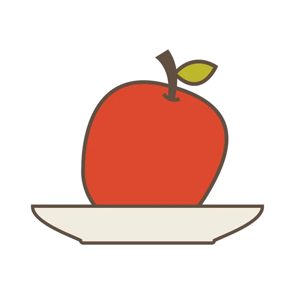 Gericht mit Frucht-Zeichensymbol — Stockvektor