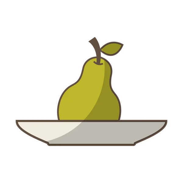 Gericht mit Frucht-Zeichensymbol — Stockvektor