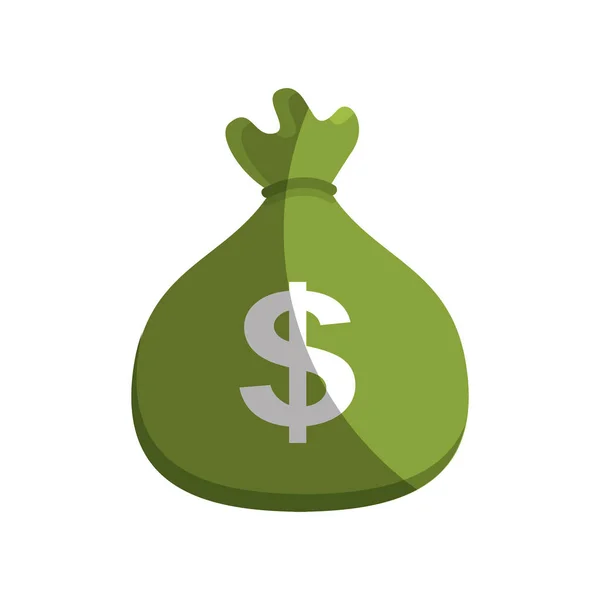 Money bag isolated icon — Stock Vector