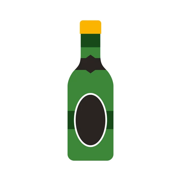Vino botella bebida aislado icono — Vector de stock