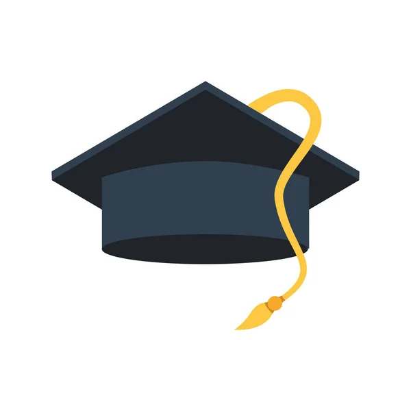 Hat graduation isolated icon — Stock Vector