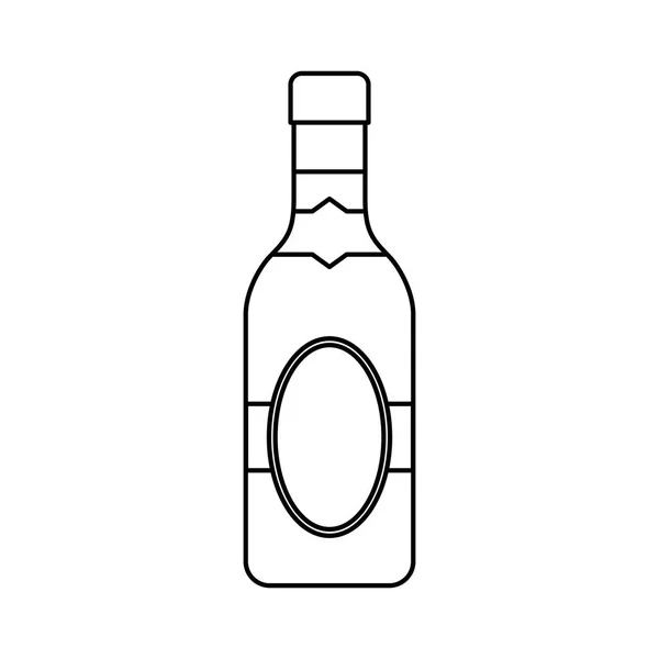 Vino botella bebida aislado icono — Archivo Imágenes Vectoriales