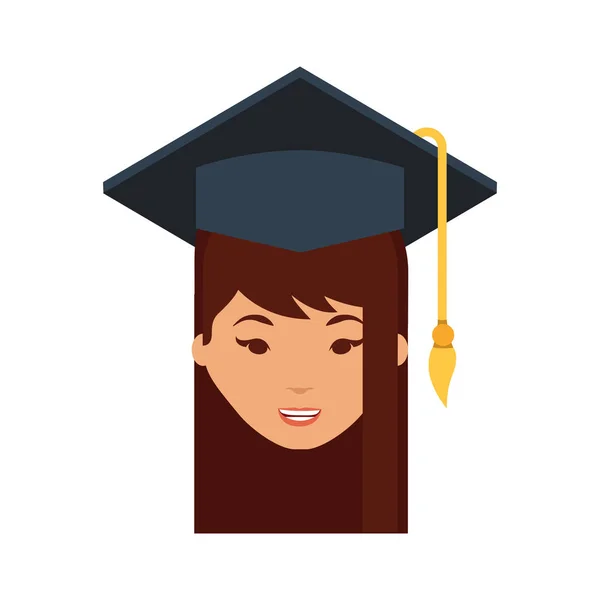 Estudiante con uniforme de graduación — Vector de stock