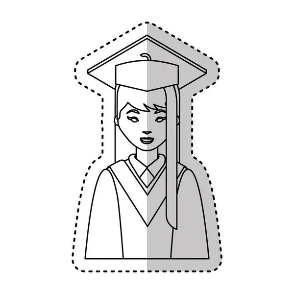 Estudiante con uniforme de graduación — Vector de stock