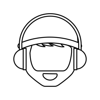 kulaklık karakter ile genç adam