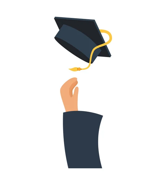 Chapéu ícone de graduação isolado —  Vetores de Stock