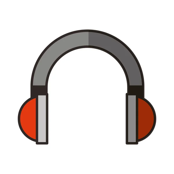 Sluchátka s mikrofonem audio zařízení izolované ikona — Stockový vektor