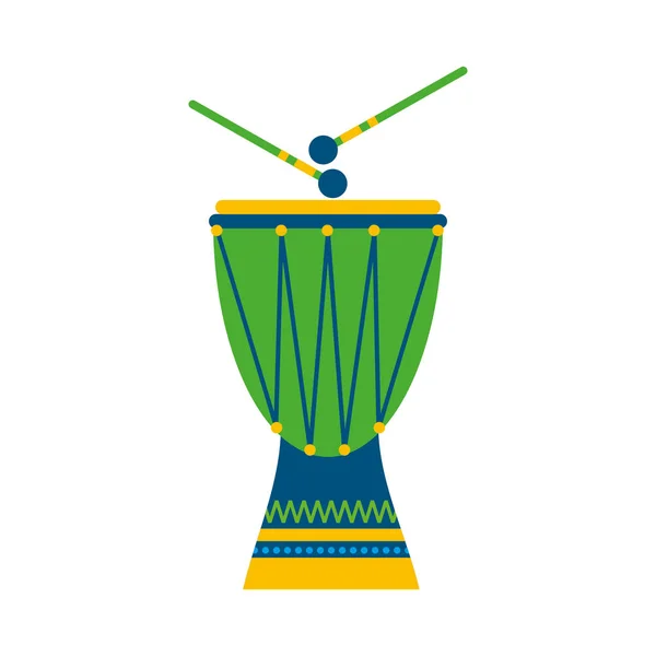 Timbal ícone instrumento tropical — Vetor de Stock