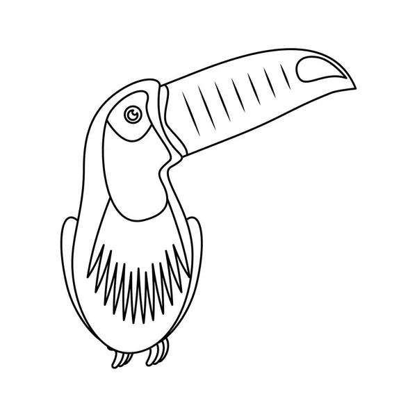 Toucan tropical bird icon — Stock Vector