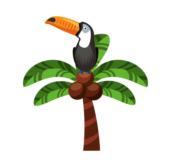 Tree palm tropical icon — Stock Vector