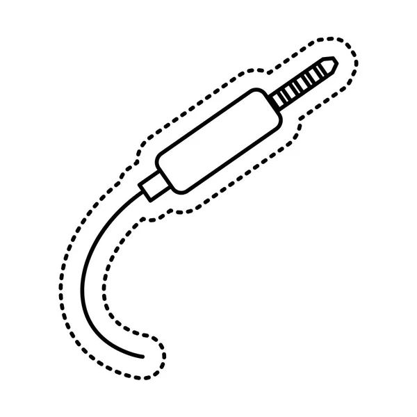 Cable de conexión de audio icono aislado — Vector de stock