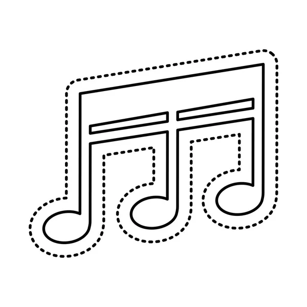 Nota musical icono aislado — Vector de stock