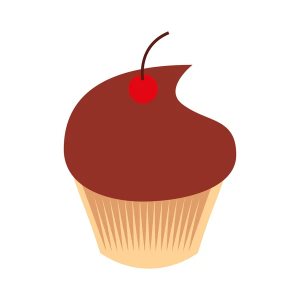 Ícone de cupcake doce e delicioso — Vetor de Stock