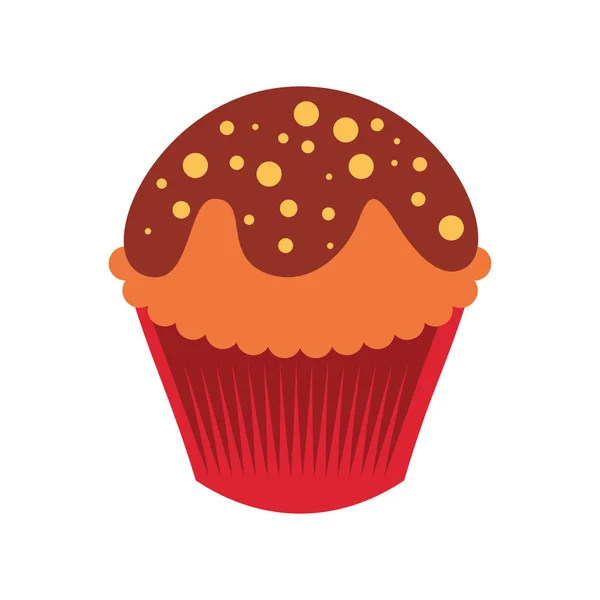 Sweet and delicious cupcake icon — Stock Vector