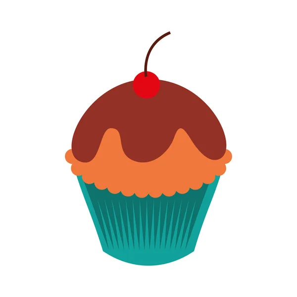 Icône de cupcake sucré et délicieux — Image vectorielle