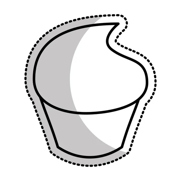Zoete en heerlijke cupcake pictogram — Stockvector