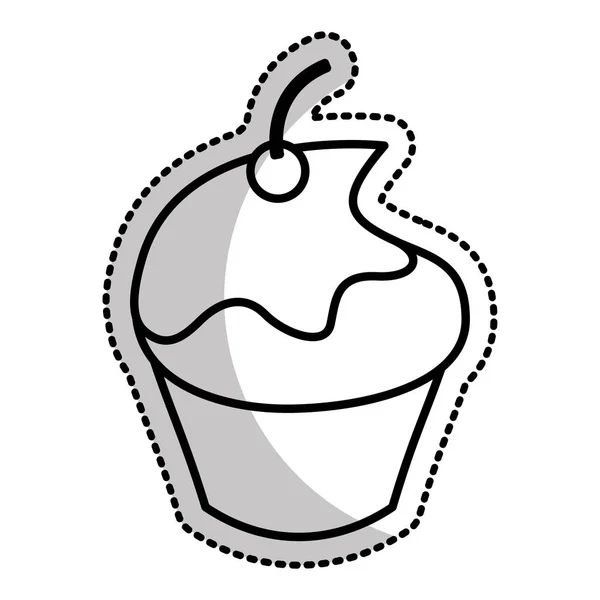Icône de cupcake sucré et délicieux — Image vectorielle