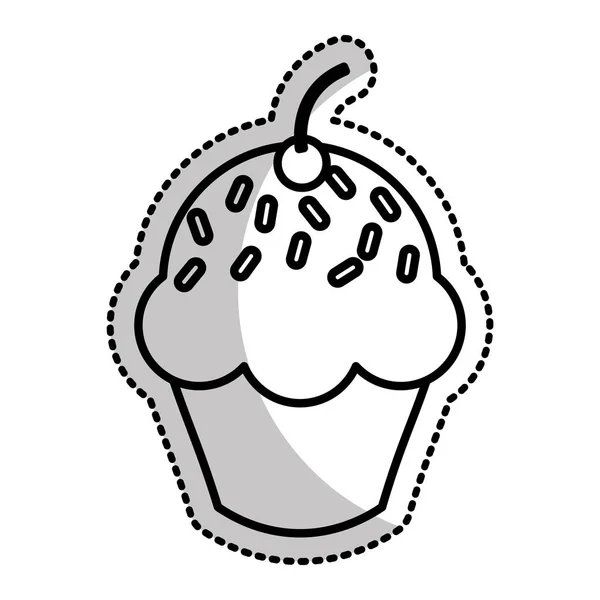 Tatlı ve lezzetli kek simgesi — Stok Vektör