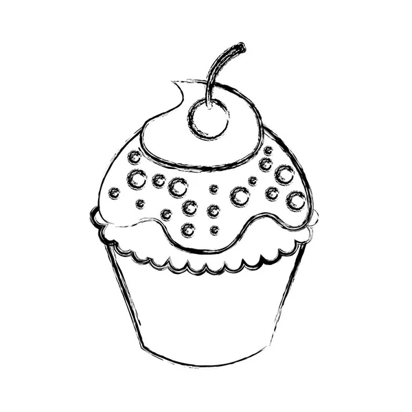 Dulce y delicioso cupcake icono — Archivo Imágenes Vectoriales