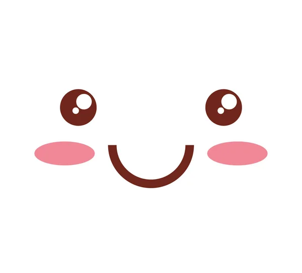 Kawaii face emoticon icon — Stock Vector
