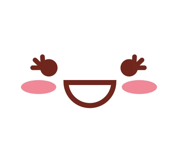 Kawaii cara emoticono icono — Archivo Imágenes Vectoriales