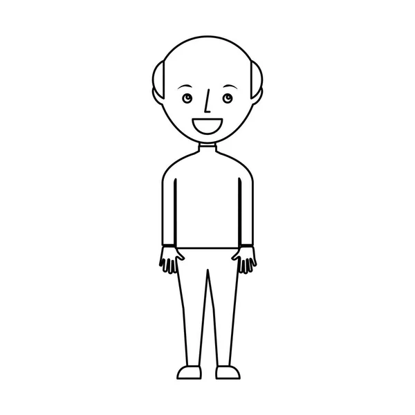 Young man bald avatar character — Stock Vector