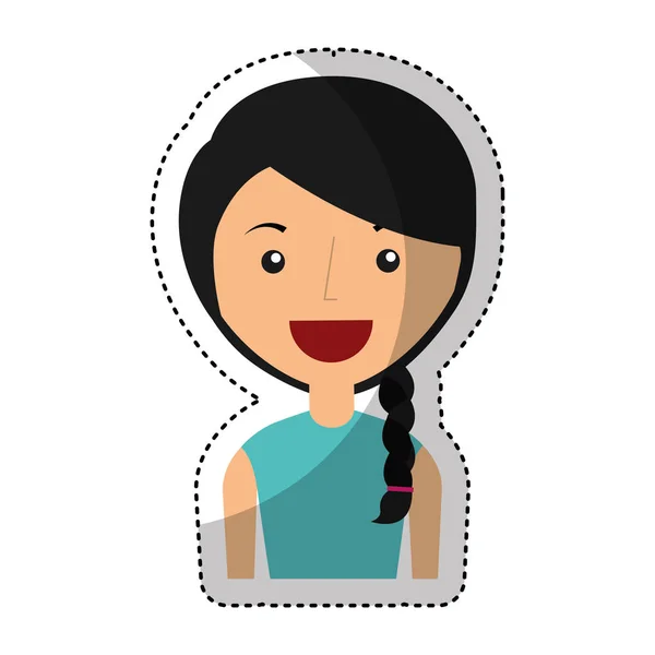 Carácter avatar mujer joven — Vector de stock