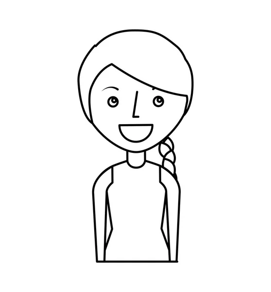 Carácter avatar mujer joven — Vector de stock