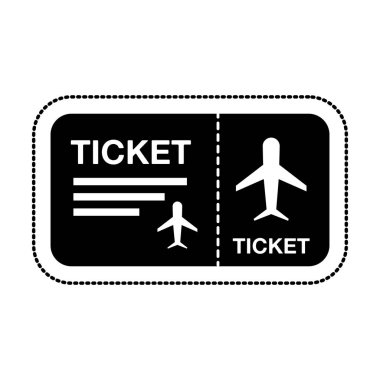 Bilet uçuş izole simgesi
