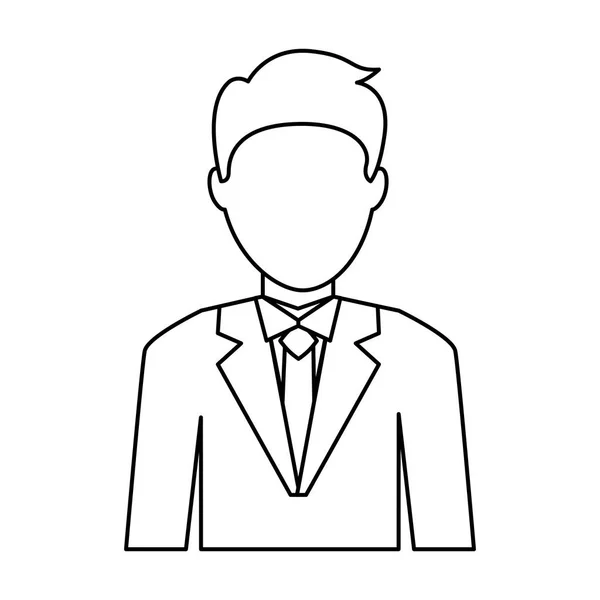 Zakenman avatar lijn pictogram — Stockvector