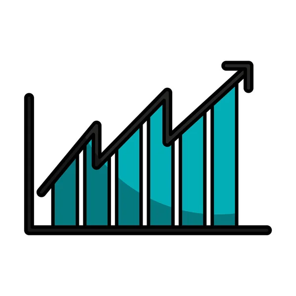 Bars statistics isolated icon — Stock Vector