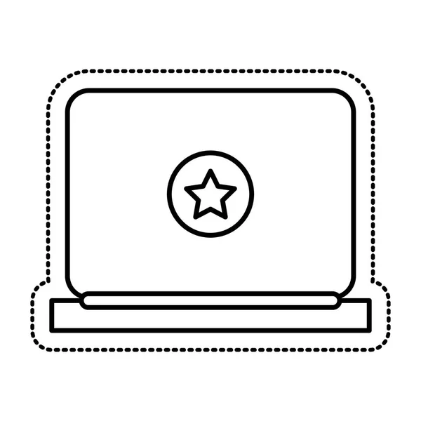 Laptop computer isolated icon — Stock Vector