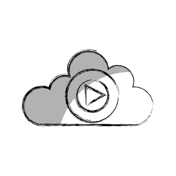 Cloud computing isolated icon — Stock Vector