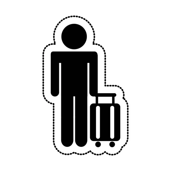 Lufthavn terminal tegn menneskelig silhuet – Stock-vektor