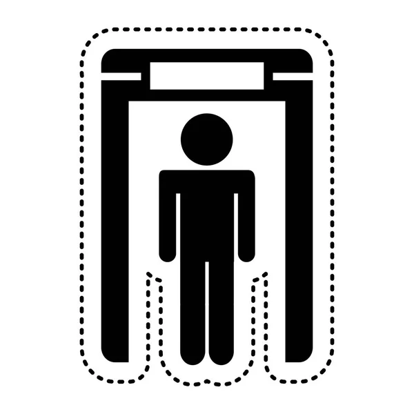 Luchthaven terminal teken menselijke silhouet — Stockvector