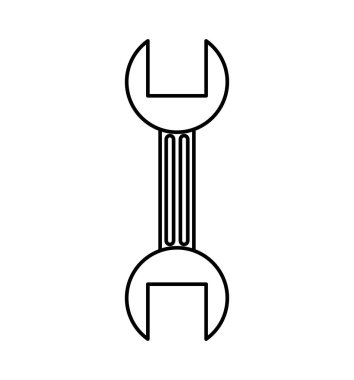 İngiliz anahtarı aracı izole simgesini